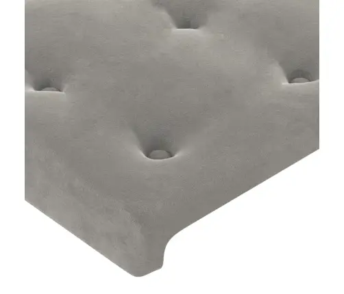 Gultas Galvgalis Ar Led, 90X5X78/88 Cm, Gaiši Pelēks Samts Vidaxl