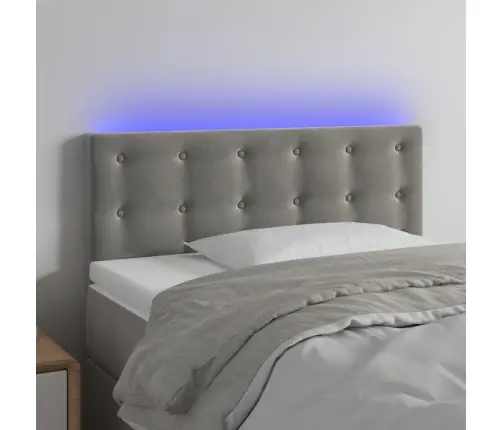 Gultas Galvgalis Ar Led, 90X5X78/88 Cm, Gaiši Pelēks Samts Vidaxl