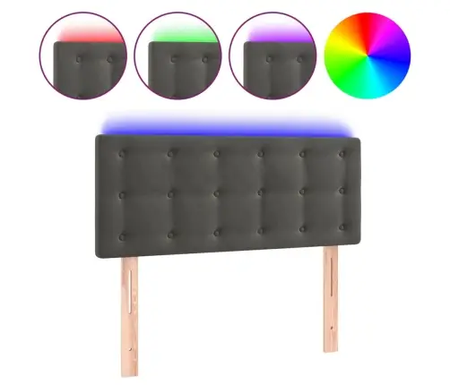 Gultas Galvgalis Ar Led, 90X5X78/88 Cm, Tumši Pelēks Samts  Vidaxl