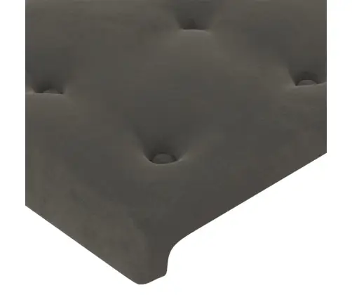 Gultas Galvgalis Ar Led, 90X5X78/88 Cm, Tumši Pelēks Samts  Vidaxl