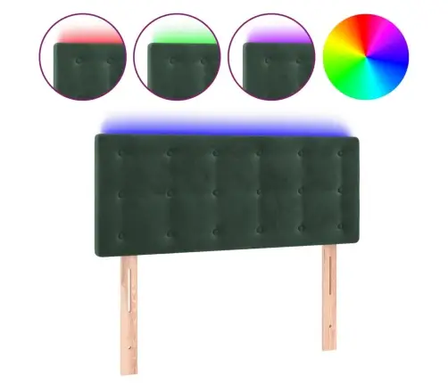 Gultas Galvgalis Ar Led, 90X5X78 Cm, Tumši Zaļš Samts Vidaxl