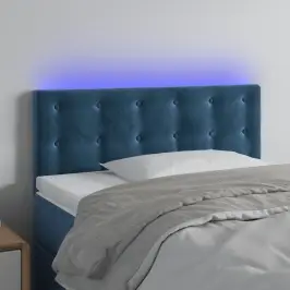 Gultas Galvgalis Ar Led, 90X5X78/88 Cm, Tumši Zils Samts Vidaxl