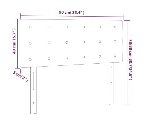 Led-Voodipeats, Roosa, 90X5X78/88 cm Samet