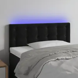 Gultas Galvgalis Ar Led, 100X5X78/88 Cm, Melns Samts Vidaxl