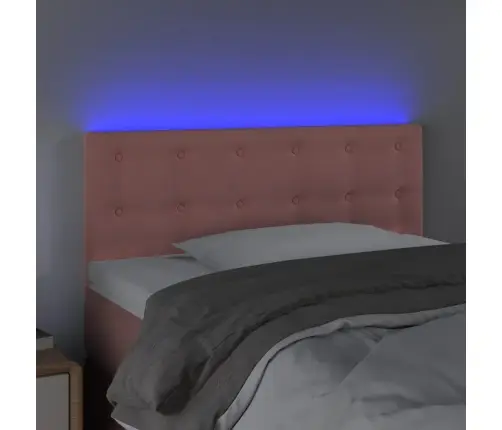 Gultas Galvgalis Ar Led, 100X5X78/88 Cm, Rozā Samts Vidaxl