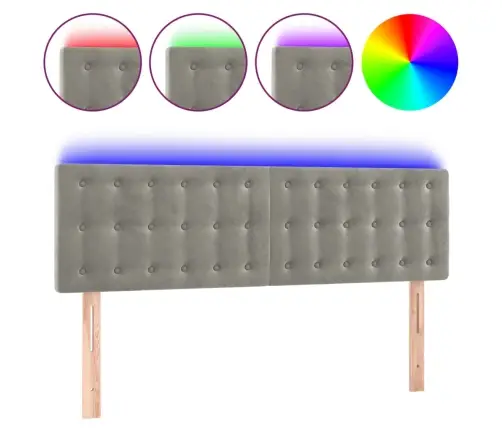 Led-Voodipeats, Helehall, 144X5X78/88 cm Samet