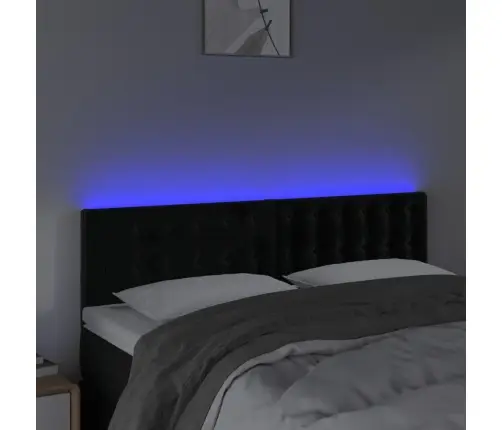 Galvūgalis Su Led, Juodos Spalvos, 144X5X78/88cm Aksomas