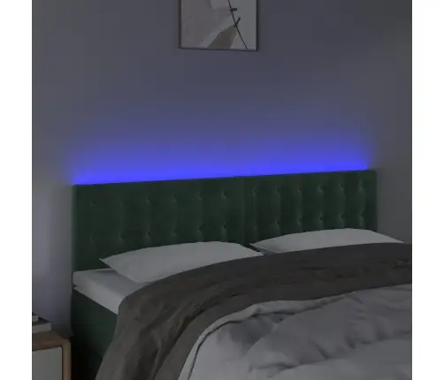 Gultas Galvgalis Ar Led, 144X5X78/88 Cm, Tumši Zaļš Samts Vidaxl Gultas Galvgalis Ar Led, 144X5X78/88 Cm, Tumši Zaļš Samts Vidaxl