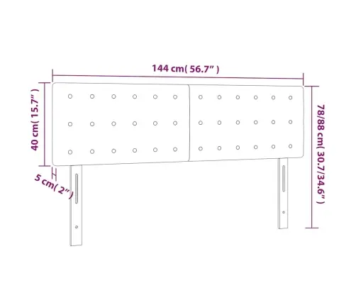 Galvūgalis Su Led, Tamsiai Žalias, 144X5X78/88cm Aksomas