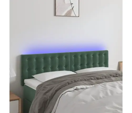 Gultas Galvgalis Ar Led, 144X5X78/88 Cm, Tumši Zaļš Samts Vidaxl Gultas Galvgalis Ar Led, 144X5X78/88 Cm, Tumši Zaļš Samts Vidaxl