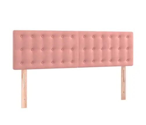 Galvūgalis Su Led, Rožinės Spalvos, 144X5X78/88cm Aksomas