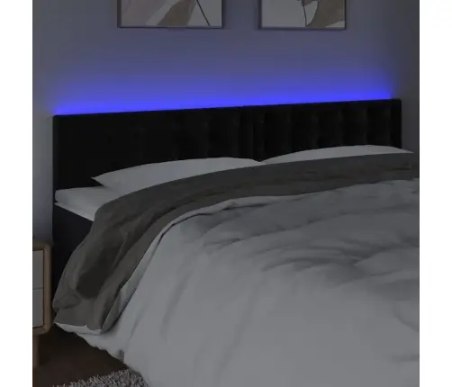 Galvūgalis Su Led, Juodos Spalvos, 160X5X78/88cm Aksomas