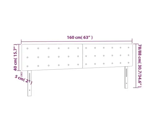 Galvūgalis Su Led, Juodos Spalvos, 160X5X78/88cm Aksomas