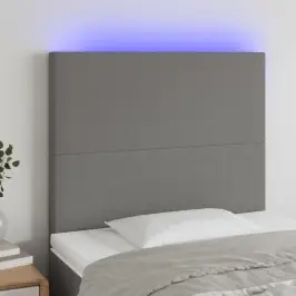 Gultas Galvgalis Ar Led, 83X16X118/128 Cm, Tumši Pelēks Audums Vidaxl