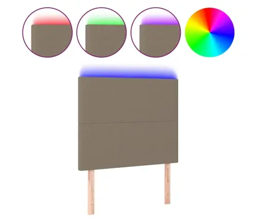 Galvūgalis Su Led, Taupe Spalvos, 80X5X118/128cm Audinys