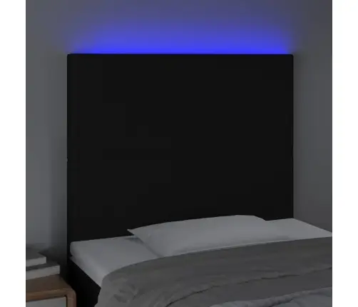 Gultas Galvgalis Ar Led, 90X5X118/128 Cm, Melns Audums Vidaxl