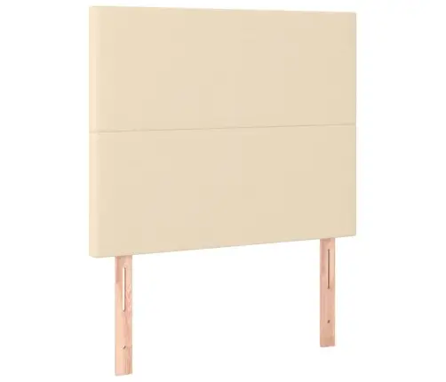 Gultas Galvgalis Ar Led, 90X5X118/128 Cm, Krēmkrāsas Audums Vidaxl