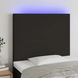 Gultas Galvgalis Ar Led, 100X5X118/128 Cm, Melns Audums Vidaxl