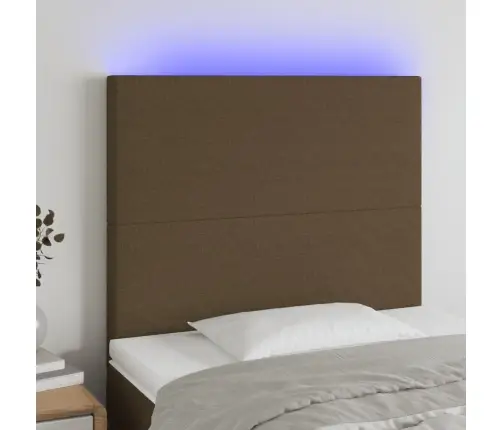 Led-Voodipeats, Tumepruun, 100X5X118/128 cm Kangas