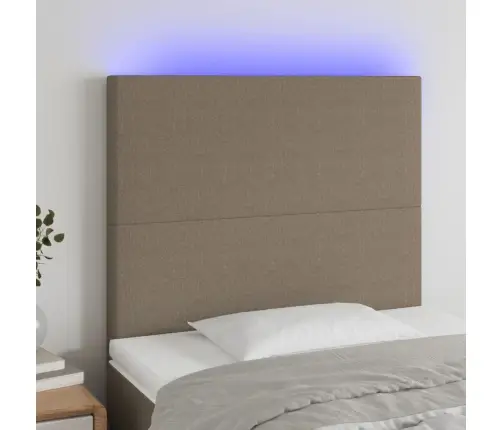 Galvūgalis Su Led, Taupe Spalvos, 100X5X118/128cm Audinys Galvūgalis Su Led, Taupe Spalvos, 100X5X118/128cm Audinys