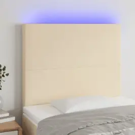 Led-Voodipeats, Kreemjas, 100X5X118/128 cm Kangas