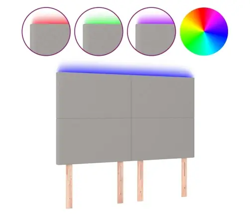 Galvūgalis Su Led, Šviesiai Pilkas, 144X5X118/128cm Audinys