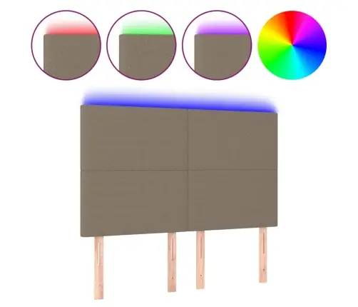 Led-Voodipeats, Pruunikashall, 144X5X118/128 cm Kangas