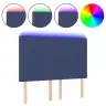 Gultas Galvgalis Ar Led, 144X5X118/128 Cm, Zils Audums Vidaxl