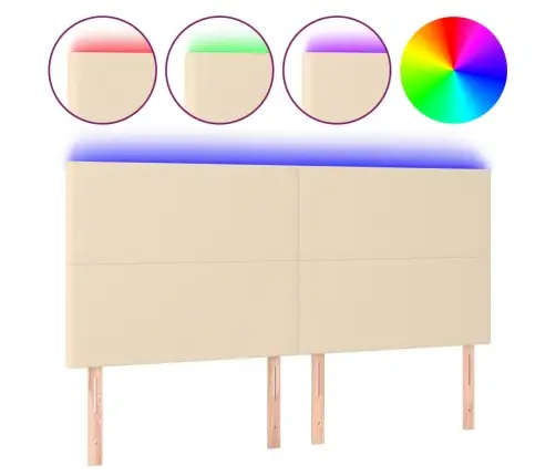 Led-Voodipeats, Kreemjas, 160X5X118/128 cm Kangas