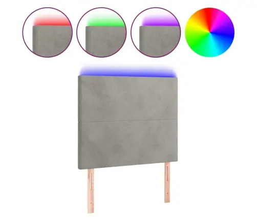 Led-Voodipeats, Helehall, 80X5X118/128 cm Samet