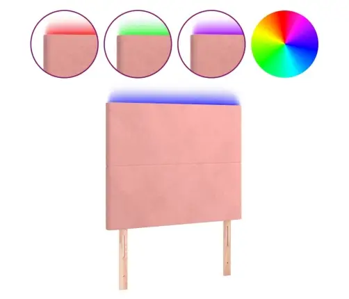 Gultas Galvgalis Ar Led, 80X5X118/128 Cm, Rozā Samts Vidaxl Gultas Galvgalis Ar Led, 80X5X118/128 Cm, Rozā Samts Vidaxl