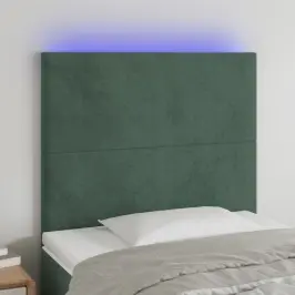Galvūgalis Su Led, Tamsiai Žalias, 90X5X118/128cm Aksomas