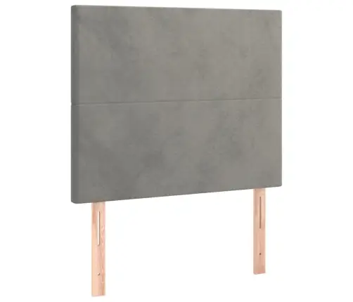 Galvūgalis Su Led, Šviesiai Pilkas, 100X5X118/128cm Aksomas