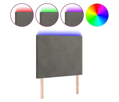 Gultas Galvgalis Ar Led, 100X5X118/128 Cm, Tumši Pelēks Samts Vidaxl