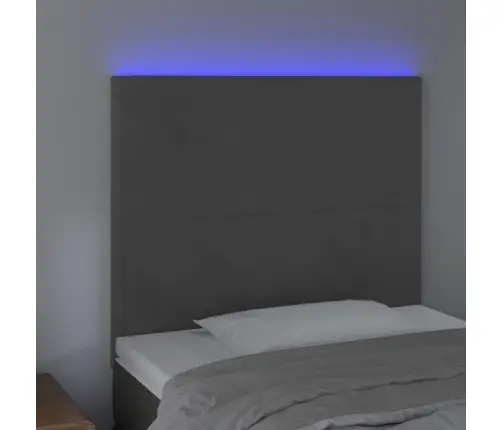 Gultas Galvgalis Ar Led, 100X5X118/128 Cm, Tumši Pelēks Samts Vidaxl