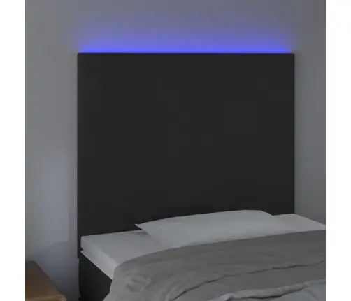 Gultas Galvgalis Ar Led, 100X5X118/128 Cm, Melns Samts Vidaxl