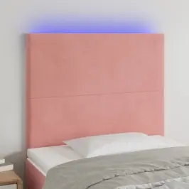 Gultas Galvgalis Ar Led, 100X5X118/128 Cm, Rozā Samts  Vidaxl