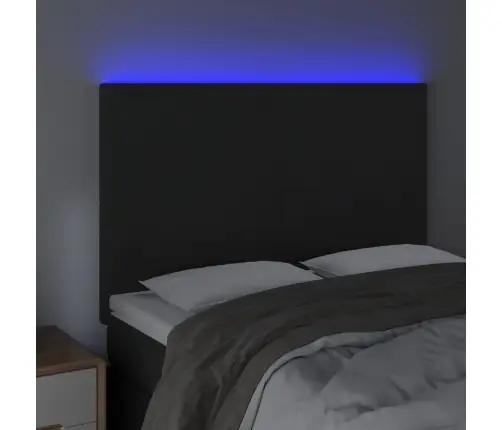 Gultas Galvgalis Ar Led, 144X5X118/128 Cm, Melns Samts Vidaxl