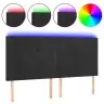 Gultas Galvgalis Ar Led, 160X5X118/128 Cm, Melns Samts Vidaxl