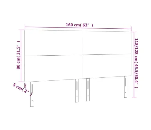 Galvūgalis Su Led, Rožinės Spalvos, 160X5X118/128cm Aksomas