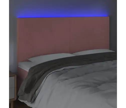 Led-Voodipeats, Roosa, 180X5X118/128 cm Samet