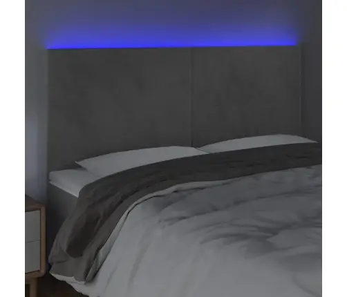 Gultas Galvgalis Ar Led, 200X5X118/128 Cm, Gaiši Pelēks Samts Vidaxl Gultas Galvgalis Ar Led, 200X5X118/128 Cm, Gaiši Pelēks Samts Vidaxl