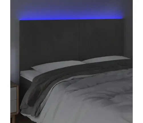 Gultas Galvgalis Ar Led, 200X5X118/128 Cm, Tumši Pelēks Samts Vidaxl