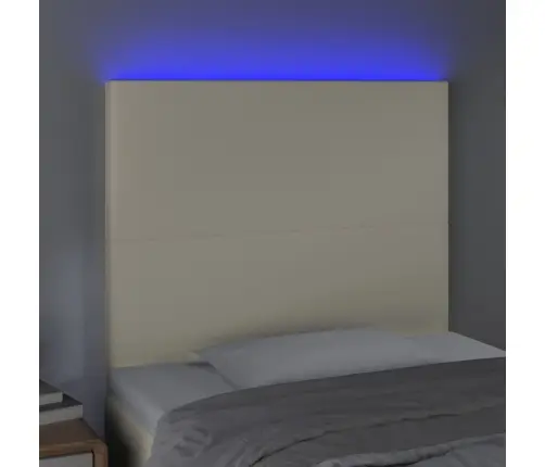 Led-Voodipeats, Kreemjas, 80X5X118/128 cm Kunstnahk