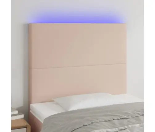 Led-Voodipeats, Cappuccino, 80X5X118/128 cm Kunstnahk