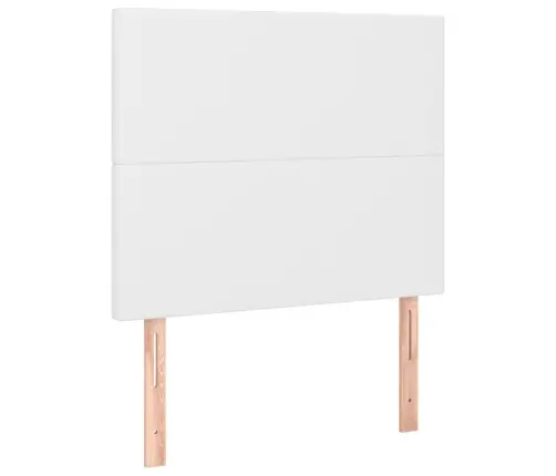 Gultas Galvgalis Ar Led, 90X5X118/128 Cm, Balta Mākslīgā Āda Vidaxl