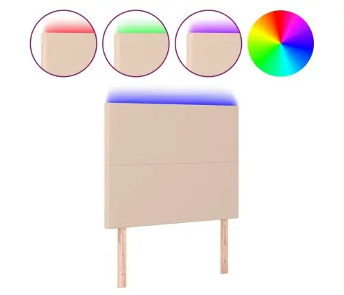 Led-Voodipeats, Cappuccino, 90X5X118/128 cm Kunstnahk