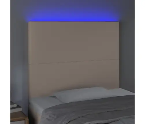 Led-Voodipeats, Cappuccino, 90X5X118/128 cm Kunstnahk