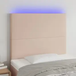 Led-Voodipeats, Cappuccino, 90X5X118/128 cm Kunstnahk