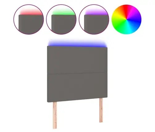 Led-Voodipeats, Hall, 100X5X118/128 cm Kunstnahk